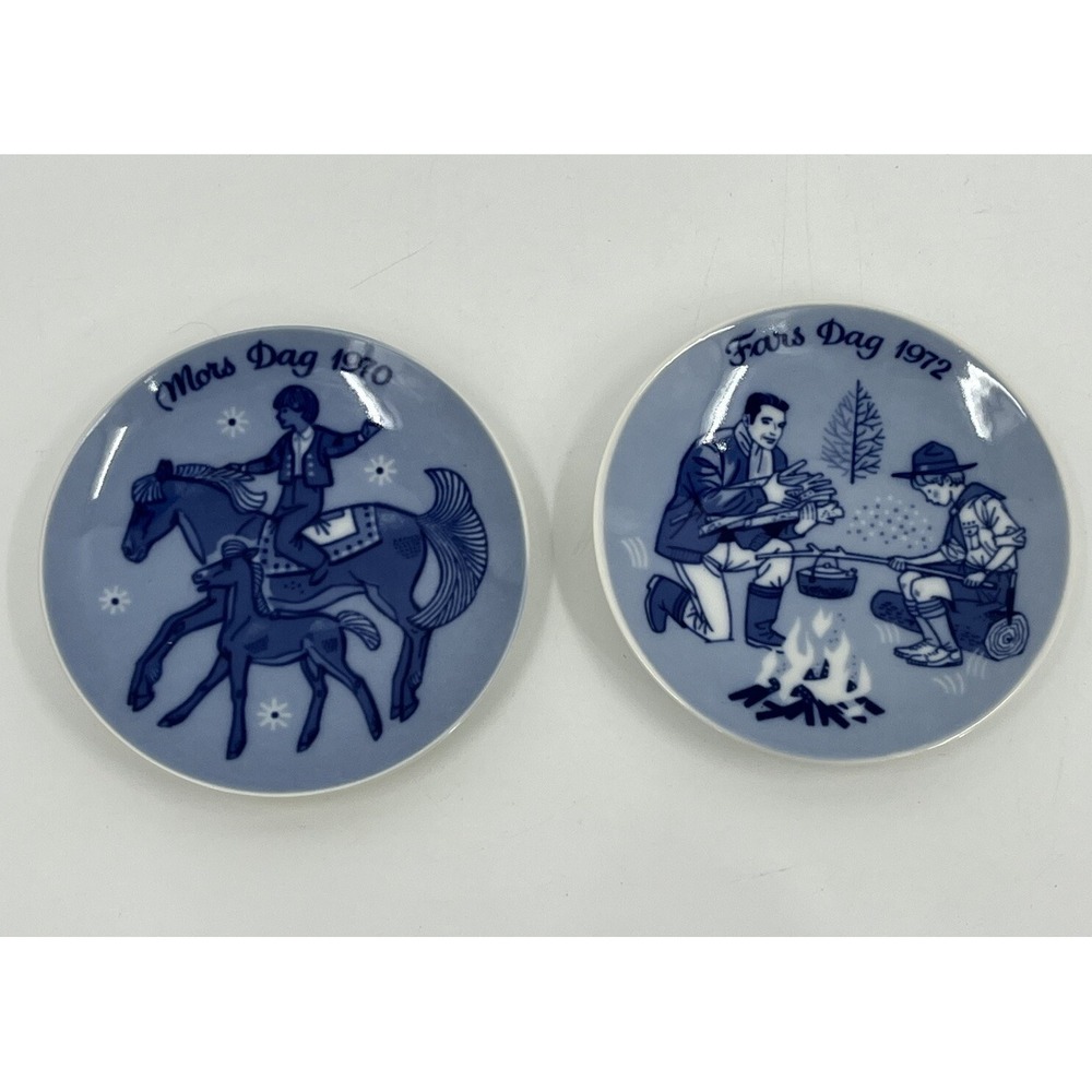 Porsgrund Norway Plates Fars Dag 1972 Father's Day Mors Dag 1970 Mother's Day 5"